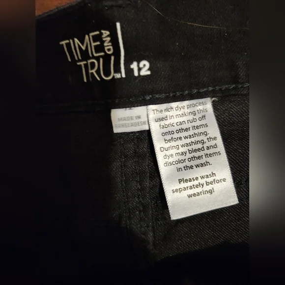 NWT Womens Sz 12 Black High Rise Stretch Bootcut Jeans by Time and Tru - Picture 4 of 4